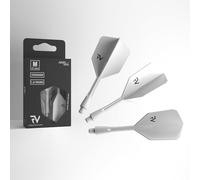 FunVision Aero Integrated Dart Flights and Shafts, Special Shape, Professional 2-in-1 Molded Dart Wings, Perfect 90-Degree Angle for Stable, High-Performance (2BA, 3pcs, Medium, White)