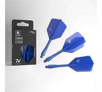 FunVision Aero Integrated Dart Flights and Shafts, Special Shape, Professional 2-in-1 Molded Dart Wings, Perfect 90-Degree Angle for Stable, High-Performance (2BA, 3pcs, Medium, Blue)