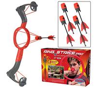 Funwares El arco compuesto patentado Ring Strike y la flecha lanza flechas de más de 200 pies, incluye 4 flechas silbantes con punta de espuma, increíble juguete para exteriores