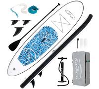 FunWater Inflatable Stand Up Paddle Board Surfboard SUP Complete Paddle Board Accessories Adjustable Paddle Pump ISUP Travel Backpack Leash Waterproof Bag Adult Paddle Board