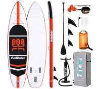 FunWater 10'6" & 11'6" Stand Up Paddle Board Multifunctional Paddle Boards with Fins, Bone Lead, SUP Pump, Paddle, Sup Backpack, for All Skill Levels (11 Inch Reciprocating Orange)