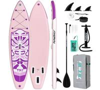 FunWater 10'6'' Inflatable Stand Up Paddle Board Ultra-light SUP - Adult Paddleboards with Adj Paddle, Hand Pump, Backpack, Leash, Waterproof bag