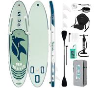 FunWater 10'6" Inflatable Stand Up Paddle Board Ultra-Light SUP with ISUP,Three Fins,Adjustable Paddle, Pump,Backpack, Leash,Seat