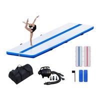 FunWater 10ft Inflatable Gymnastics Mat, Training Mats 4 inches Thick, Gymnastic Tumbling Tracks for Home Gym/Yoga/Cheerleading with Electric Pump