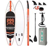 FunWater 11' Inflatable Stand Up Paddle Board All-round Paddleboards - SUP Accessories Adjustable Paddle, Pump, Backpack, Leash, Fins for All Skill Levels