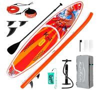 FunWater 11'6'' Inflatable Stand Up Paddle Board Ultra-Light Paddleboard with SUP,3 Fins,Adjustable Paddle,Pump,Backpack,Leash,Waterproof Bag