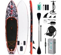 FunWater 330 cm Inflatable Stand Up Paddling Board - Complete Set with Paddle, Backpack, Mobile Phone Case, 3 Fins, Pump, Seat & Shoulder Strap - SUP Board for Beginners & Advanced Users