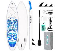 FunWater TIKI 10'6'' Inflatable Stand Up Paddle Board SUP for All Skill Levels Everything Included with Stand Up Paddle Board, Paddle, Pump, ISUP Travel Backpack, Leash, Waterproof Bag, Fins