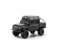 Funwetrike 1/18 Scale RC Rock Crawler, 2.4G 4WD RC Off-Road Truck with LED Lights, Two-Rate Transmission, Independent Suspension, Gifts for Adult (RTF/Black)