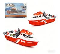 Funwetrike RC Tugboat for Pools and Lakes, 1/32 Scale 2.4G 8KM/H Remote Control Rescue Boat with Powerful Motors and Long-lasting Battery, Great Gift for Adults- RTR Version