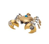 Funwetrike 3D Metal Puzzle for Adult, DIY Assembly 3D Mechanical Crab Marine Organism Model Kits, Creative Desk Ornaments 100 Pieces