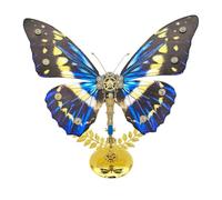 Funwetrike 3D Metal Puzzles for Adults, Steampunk Morpho Helena Butterfly DIY Assembly Kit, 3D Jigsaw Puzzle Mechanical Insect Creative Play Ornaments, Great Gifts (150+PCS)