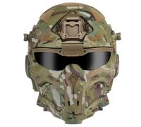 Funwetrike Fast Tactical Military Helmet with Built-in Headset, Anti-Fog Fan, Removable Goggles for Cosplay Hunting Paintball CS