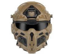 Funwetrike Full Face Fast Helmet With Built-in Headset, Anti-Fog Fan and Removable Goggles - Tactical Military for Cosplay Hunting Paintball CS