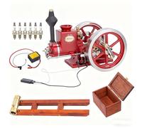 Funwetrike Metal Engine Model Kit, RETROL HM-01 7cc Hit and Miss Engine with Base Equipment Box+Fuel Tank+Oil Pipe+CDI Igniter+Spark Plug, Science Engine Kit Birthday Gift (KIT Version)