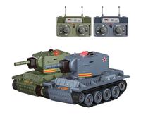 Funwetrike RC Tank, 1/64 Scale 2.4GHz Mini Battle Tank with Infrared Combat Mode, 330° Rotating Turret and Sound & Lighting, Gift for Boys and Girls (Green)+ (Grey)