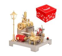 Funwetrike Steam Engine Model that Works with Generator and Street Lamp Kit, SE-02 Full Metal Reversible Horizontal Stationary Steam Engine with Centrifugal Regulator(100PCS)