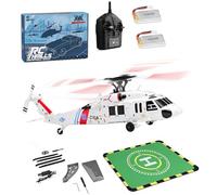 Funwetrike WL K270 RC Helicopter, 2.4G 4CH 170-Class 4-Rotor Flybarless Military Helicopter Model with Optical Flow Positioning and One-key Takeoff/landing, L/R Throttle Adjustable (2 Batteries)