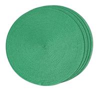FunWheat Round Braided Placemats Set of 4 Table Mats for Dining Tables Woven Washable Non-Slip Place mats 15 inch(Holly Green, 4pcs)