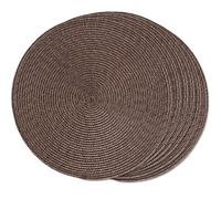 FunWheat Round Braided Placemats Set of 6 Table Mats for Dining Tables Woven Washable Non-Slip Place mats 15 inch(brown, 6pcs)