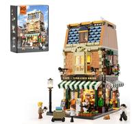 Funwhole Book Cafe Lighting Building Bricks Age 16+ Set - City Town Coffee House LED Light Modular Construction Building Model Sets 1718 Pcs for Adults and Teen