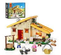 FUNWHOLE Farm Cheese House Lighting Building Bricks Set - Home Cheese Collection LED Light Building Animals Construction Set 867 Pcs for Adults and Teen