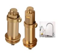 FunWorth 2 Pack Brass Pop-Up Sink Plug Replacement, Click Clack Basin Waste Stopper with Copper Core Spring, Universal Fit for Bathroom Sink and Bathtub Drain (M8/M16 Thread)