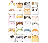 FunWorth 24 Pcs Animal Sticky Notes, Cute Memo Pads 30 Sheets per Each