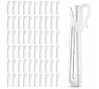 FunWorth 60 Pcs Pinch Pleat Curtain Hooks Plastic Adjustable Drapery Pins 8.5cm*2.5cm*3cm for Pleated Drapes Window Door Shower Curtains White Lightweight (White-60Pcs, 8.5cm)