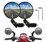 FunWorth Bike Mirrors, 2-Pack HD Wide Angle Bar End Mirrors for Handlebars UK 360° Adjustable Convex Lens with Hexagonal wrench, Fits Mountain/Road Bikes, Motorcycles & Mobility Scooters