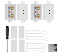 FunWorth Cat6 RJ45 In-Line Coupler Junction Box with Screwdriver Ethernet Network Extender for LAN, PoE, & Powerline Adapters, UTP/STP Compatible (4)