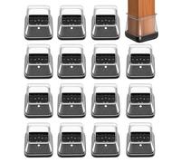 FunWorth Chair Leg Protectors, 16 Pack Furniture Leg Covers for 26-36mm | Clear silicone. 16 floor protectors for square legs, 26-36mm. Noise reduction, scratch-free. Hardwood, laminate, tile