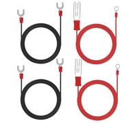 FunWorth Electric Fence Energiser Lead, 4Pcs Heavy Duty Solar Wire Connectors with M8 ground wire for Horses/Livestock, 125cm Corrosion-Proof Cable Wire & All Energisers