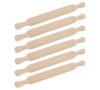 FunWorth Mini Rolling Pin 6 Pack Small Wooden Rolling Pins with Dual Rollers, Non-Stick Playdough & Baking Tools, Craft & Pastry Rollers for Kitchen Activities