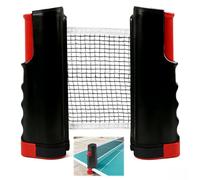 FunWorth Portable Table Tennis Net Set, Retractable Ping Pong Net for Any Table, Adjustable Clip-On Net for Ping Pong Table, Office Desk, Home Kitchen or Dining Table (Black)