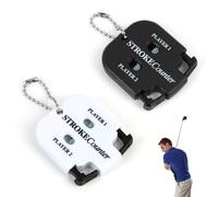 FunWorth Set of 2 Golf Stroke Counter with Key Rack, Sturdy ABS Counter, Compact and Lightweight Golf Scoreboard for 2 Players - Waterproof Impact Counter Set (Black and White - 2 Pieces)