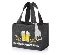 FunX Men's Felt Handbag with 6 Compartments Including Bottle Opener for Father's Day, Birthday or as a Gift 21 x 15 cm