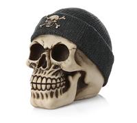 FunX Skull Piggy Bank - Funny Skull Money Box with Fisherman's Hat - 14 x 12 x 9.5 cm