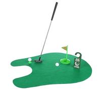 FunX Toilet Golf Gift Set - Funny Mini Golf Men's Gift for the Bathroom with Putting Mat - 7-Piece Golf Gift Set