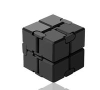 Funxim Infinity Cube Fidget Toy, EDC Fidgeting Game for Kids and Adults, New Version Cool Mini Fidget Finger Toy Best for Stress and Anxiety Relief and Kill Time, Scrub (Black)