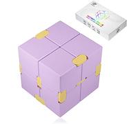 Funxim Purple Fidget Toy, Stress Relief Fidget Finger Toy, Infinity Cube Killing Time Toys for Adults & Kids