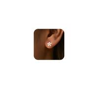 FUNYCHEN Cherry Blossom Pearl Earrings for Women Daughter 14K Gold Plated Cute Pink Flower Enamel Stud Earrings Birth Month Flower Earring Jewelry Birthday Gifts for Her Friends, NO, Sterling Silver