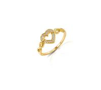 FUNYCHEN Infinity Heart Ring 925 Sterling Silver Dainty Love Heart Cubic Zirconia Eternity Ring Cute Friendship Ring Daughter Jewelry Birthday Christmas Gifts for Her, 9, Sterling Silver, No Gemstone