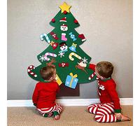 Funyear DIY Felt Christmas Tree for Kids with Detachable Ornaments,New Year and Xmas Gifts Door Wall Hanging Christmas Tree Decorations