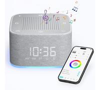 FUNYKICH 3 in1 White Noise Machine with 32 Sounds & Alarm Clock & Night Light, Kids Alarm Clock with Wireless Speaker, App Control, Dimmable Clock, Portable Noise Machine for Baby, Kids, Adult