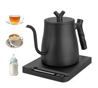 FUNYKICH Electric Gooseneck Kettle, 1L Coffee and Tea Kettle 45-100°C Temp Intelligent Control, Stainless Steel Inner, Quick Heating, for Pour Over Coffee, Brew Tea, Boil Hot Water, Matte Black