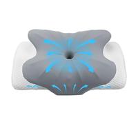 FUNYKICH Memory Foam Pillow, Ergonomic Neck Support Pillow for Neck and Shoulder Enhances Sleep Comfort, Side Sleeper Pillow with Washable Cooling Ice Silk Cover, Dual-height (11cm/13cm)
