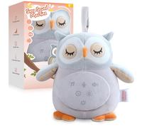 FUNYKICH Owl Baby White Noise Machine with Red Light, Rechargeable Baby Sleep Aid, 12 Soothing Sounds, Recording&Wireless Speaker, Timer, Removable Washable, Baby Essentials for Newborn