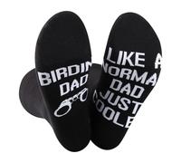 FUNYSO Bird Gift Birder Socks Ornithologist Merch Fathers Day Gift Birding Dad Like A Normal Dad Just Cooler Novelty Socks (UK, Alpha, One Size, Regular, Regular, BIRDING DAD UK)