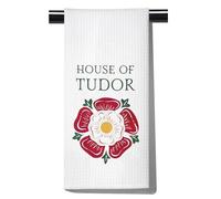 FUNYSO British History Gift Tudor Rose Gift Tudor Kings and Queens Gift History Teacher Gift House of Tudor Kitchen Towel (House of Tudor UK)